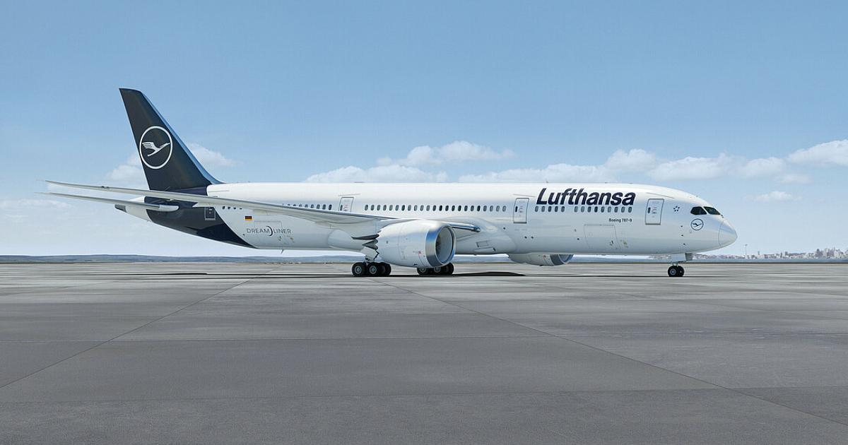 The first of a new batch of five Boeing 787-9s will arrive at Lufthansa's Frankfurt base this winter. (Image: Boeing)
