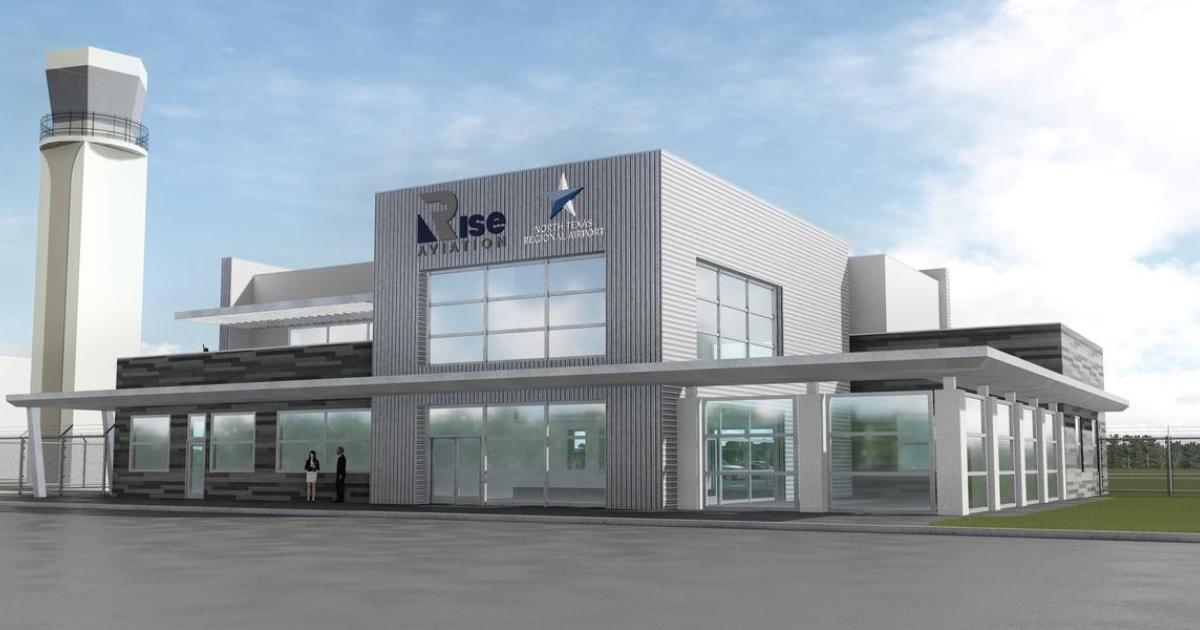 When completed in the first quarter of 2022, Rise Aviation's new $3.7 million FBO terminal at North Texas Regional Airport will be a major upgrade from the company's current 4,500 sq ft facility which was built during the Eisenhower administration.