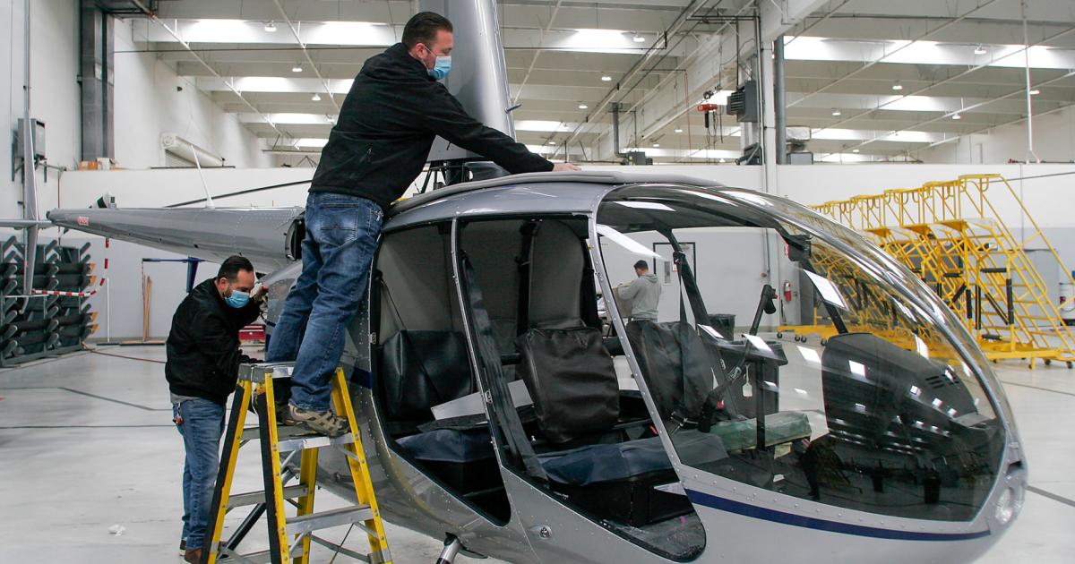 Despite obstacles such as continuing Covid protocols, California-based Robinson Helicopter was one of the OEMs that managed to increase its unit deliveries year-over-year in the first quarter of 2021. (Photo: Loretta Conley, Robinson Helicopter)