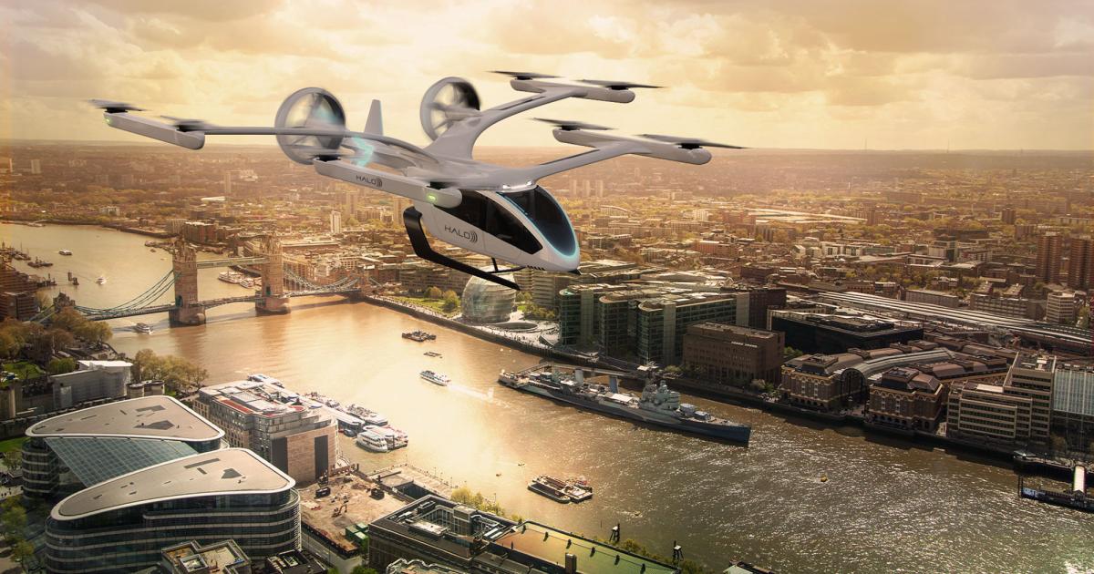Directional Aviation's new Halo division plans to operate eVTOLs from Eve Urban Air Mobility in several cities in the U.S. and Europe. While it waits for aircraft deliveries from Eve in 2025, Halo is currently using helicopters to become proficient in conducting "six-minute" flights. The company will also announce more detailed plans for Halo later this year in its go-to-market strategy. (Photo: Eve Urban Air Mobility)