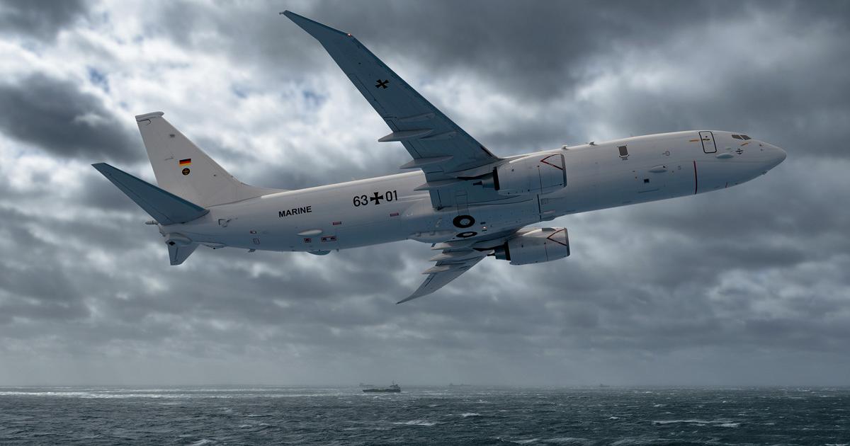 An artist's impression depicts a P-8A Poseidon in German navy colors. (Photo: Boeing)