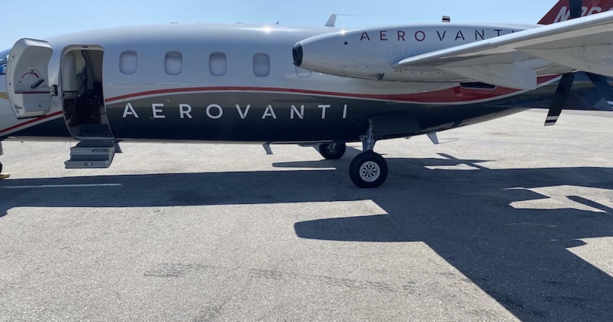 AeroVanti will exclusively fly Piaggio P.180 Avantis through a partnership with Brazos Valley Air. (Photo: AeroVanti)