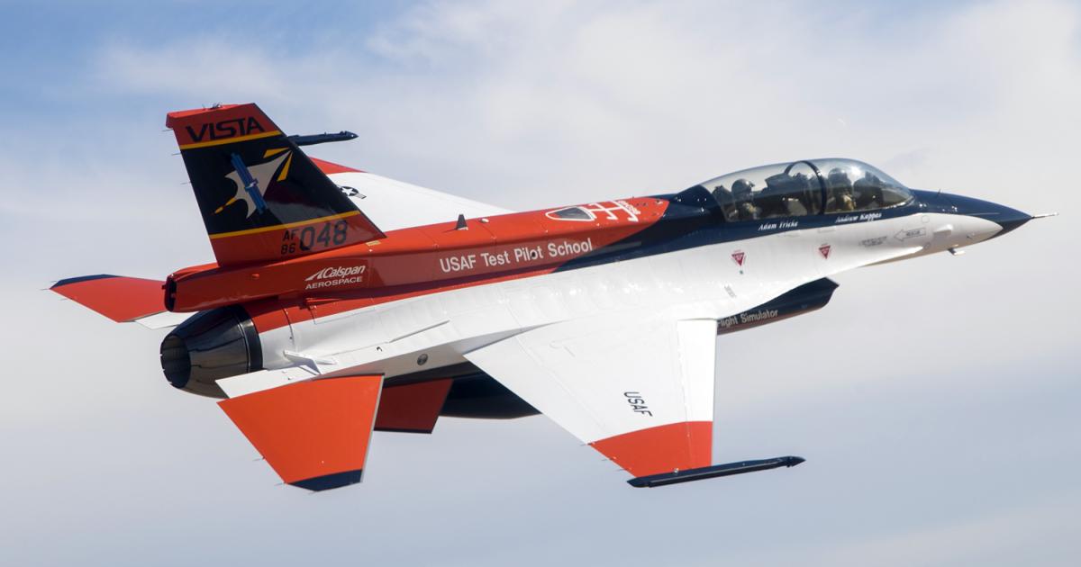 Now known as the X-62A, the VISTA adaptation of an F-16 received this smart new paint scheme in 2019. (Photo: U.S. Air Force)
