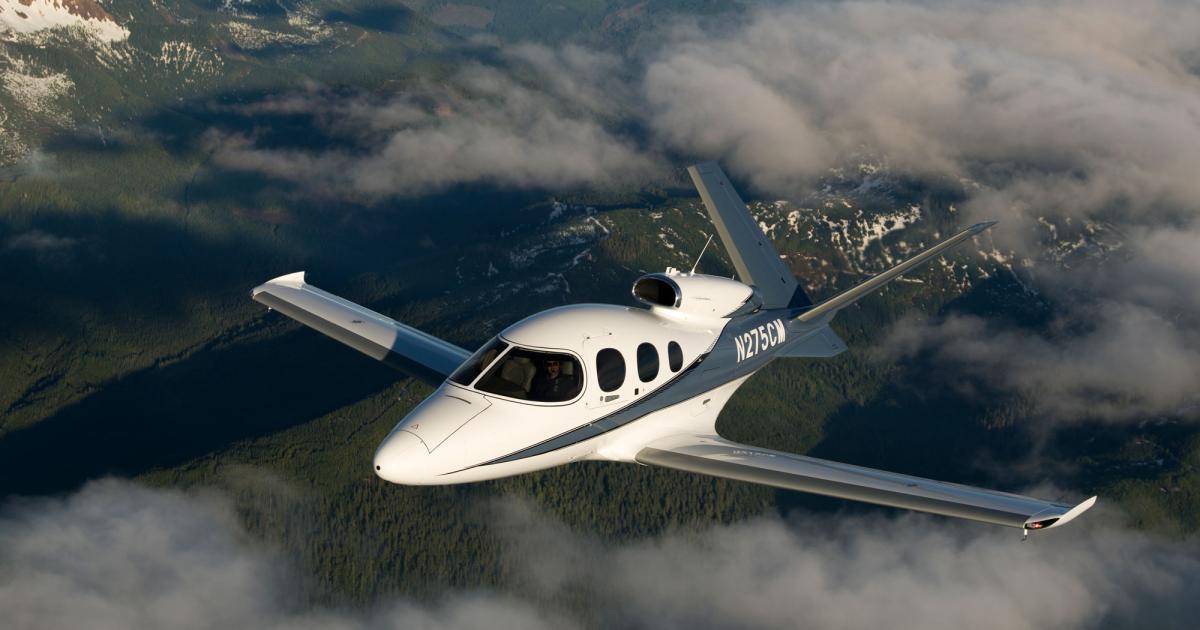 The new Cirrus G2+ Vision Jet has improved takeoff thrust, Gogo in-flight connectivity, and new exterior color and livery options. Deliveries of the $2.98 million jet single will start in August 2021. (Photo: Cirrus Aircraft)