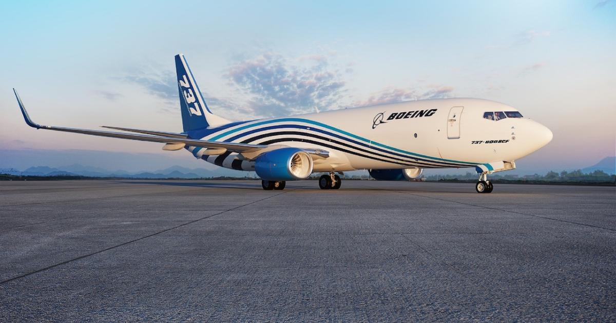 Demand for Boeing's 737-800BCF has accelerated lately with the strong market for air cargo capacity. (Image: Boeing)