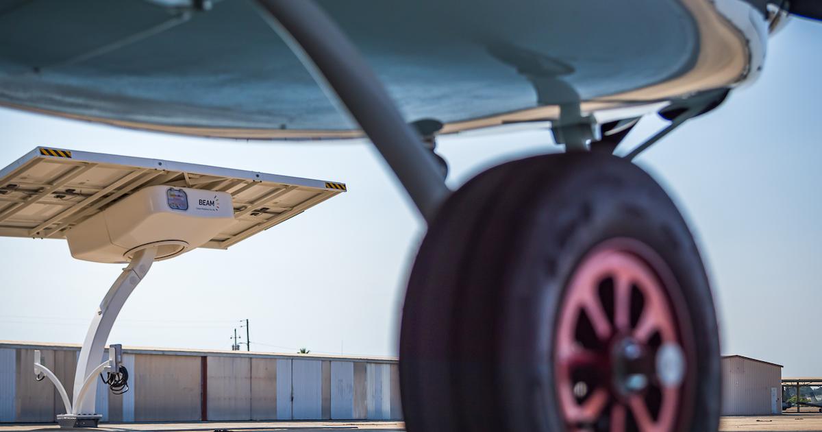 Beam Global’s Electric Vehicle Autonomous Renewable Charger operates entirely off-grid and requires no construction work for installation at airports. (Photo: Beam Global)