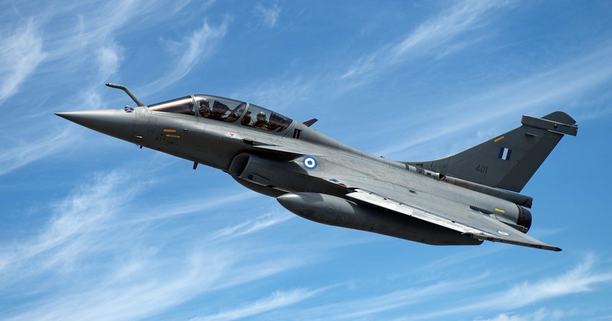 Assigned the serial “401”, Greece’s first Rafale is a former French air and space force Rafale B two-seater. (Photo: Dassault)