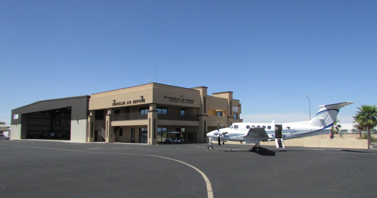 The addition of the former Chandler Air Service FBO at Phoenix-area Chandler Municipal Airport brings the GateOne FBO chain to three locations. (Photo: GateOne)
