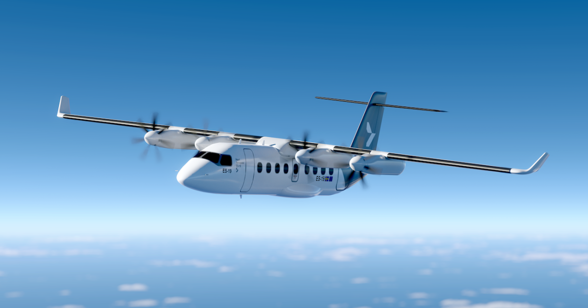 United Airlines is the latest carrier to support Heart Aerospace's ES-19 electric aircraft program, with an investment and a 100-ship order for regional affiliate Mesa Airlines. (Image: Heart Aerospace)