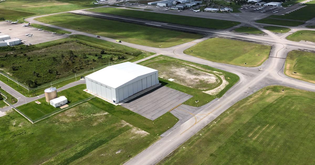 Florida's Treasure Coast International Airport sees its newly completed 28,500-sq-ft hangar as a "catalyst and anchor for further private development of the airport’s east side." (Photo: St. Lucie County)
