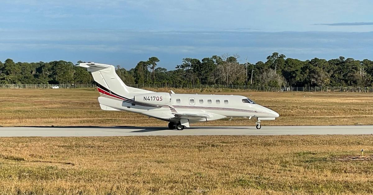Due to "unprecedented" demand, NetJets has temporarily paused sales of shares, leases, and jet cards for its light jets, which includes the Embraer Phenom 300 (shown here) and Cessna Citation XLS. (Photo: NetJets)