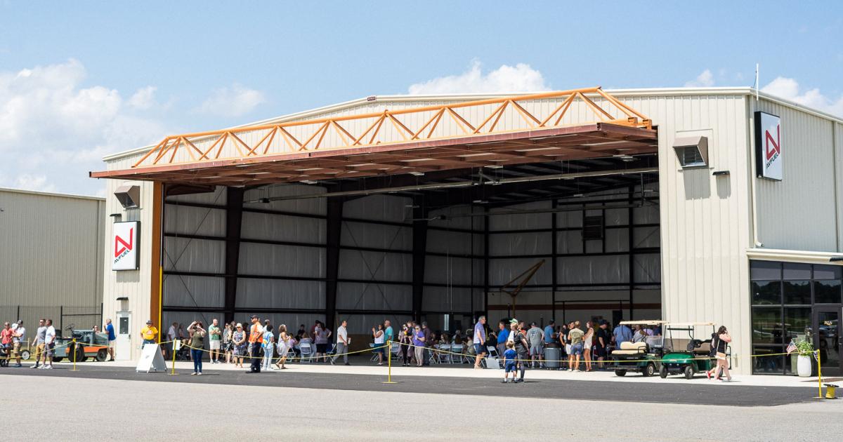 Richmond Executive Aviation's new hangars were the centerpiece of the company's grand opening festivities. The two 10,000-sq-ft structures can shelter aircraft up to a Gulfstream G450. (Photo: Richmond Executive Aviation)