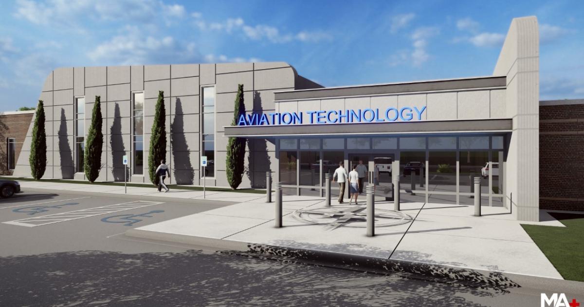 Southern Oklahoma Technology Center plans to build an 18,775-sq-ft training facility with a shop area, classrooms, and lab spaces for its new airframe and powerplant technician program. (Image: Southern Oklahoma Technology Center)