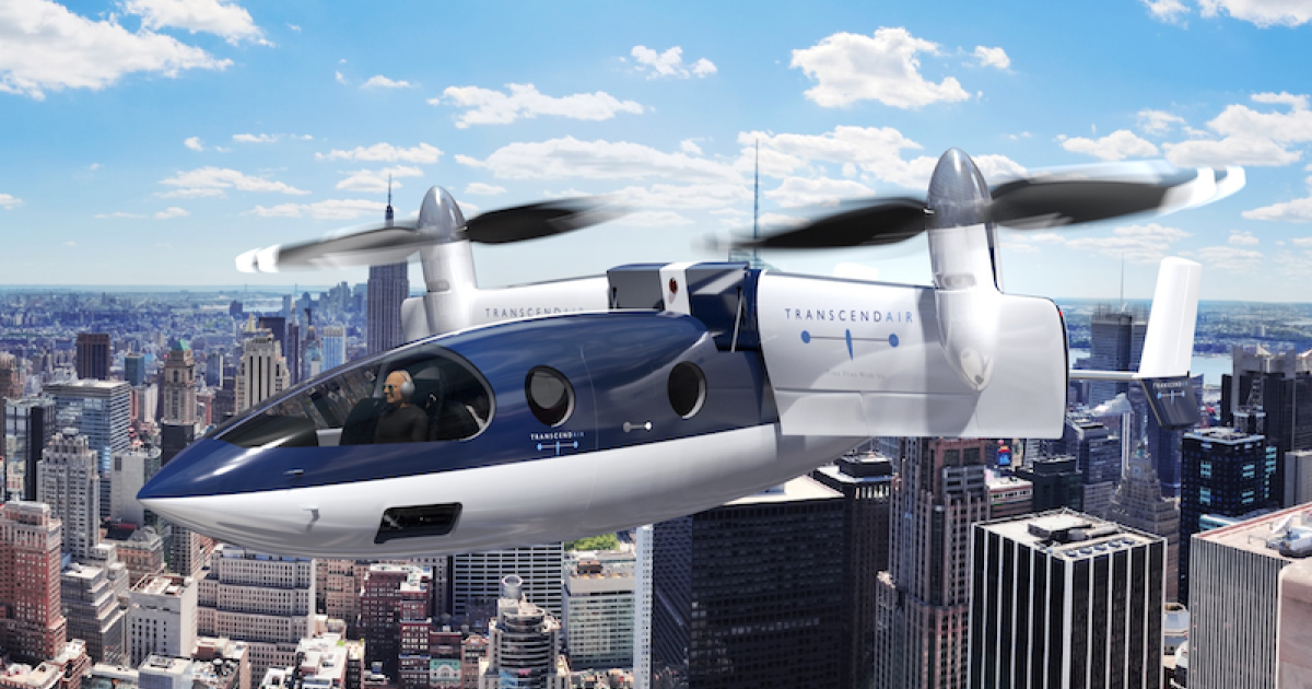Kaman has been tapped to manufacture Transcend Air's five-passenger turbine-powered Vy 400 at its plant in Florida to support efforts to bring the tiltwing to market by 2025. (Photo: Transcend Air)