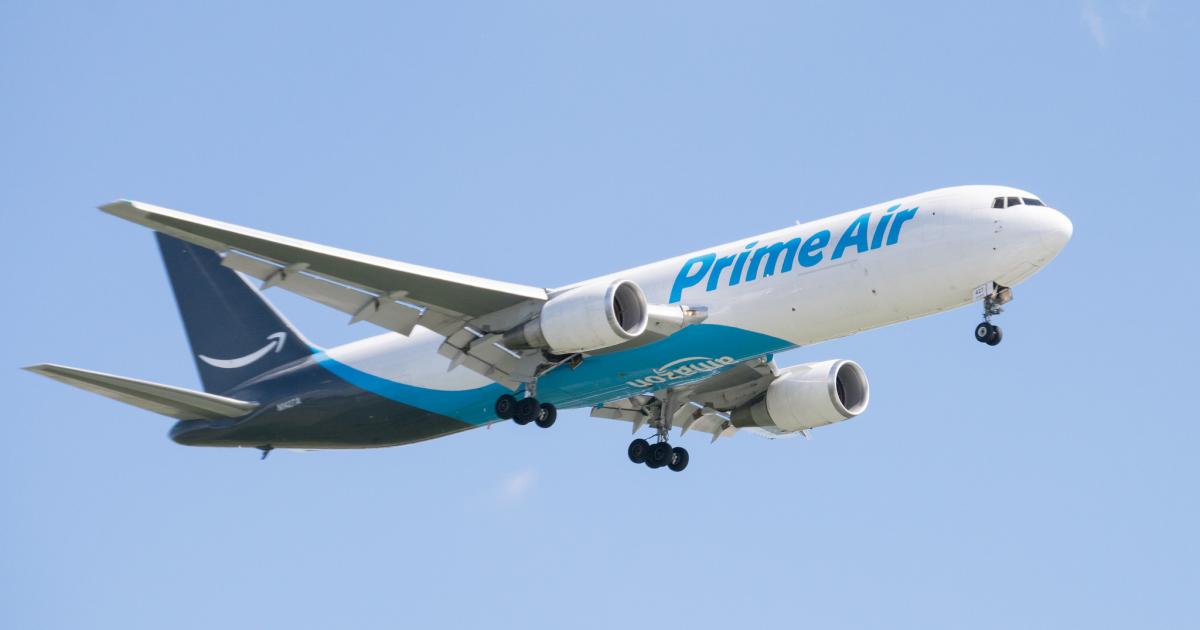 An Amazon Air Boeing 767-300 approaches Houston Intercontinental Airport in April 2019. (Photo: Flickr: <a href="http://creativecommons.org/licenses/by/2.0/" target="_blank">Creative Commons (BY)</a> by <a href="http://flickr.com/people/nakrnsm" target="_blank">Patrick Feller</a>)