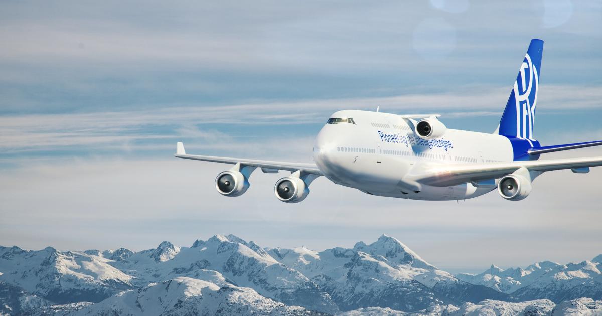 One of the programs Aerotec is working on is a 747-400 flying testbed conversion for Rolls-Royce. (Image: Rolls-Royce)