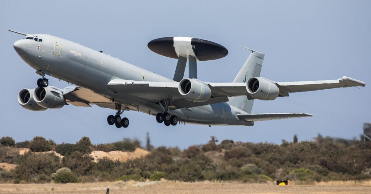 RAF Sentry AEW.Mk 1 ZH103 is seen during operations from RAF Akrotiri as part of No. 83 Expeditionary Air Group. (Photo: 83 EAG)