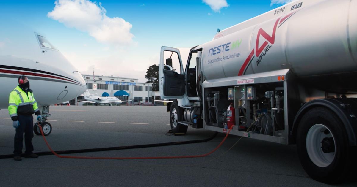 Though a new partnership between JSSI and Avfuel, the former's online portal will allow its aircraft maintenance plan clients to easily source and purchase sustainable aviation fuel. (Photo: Avfuel)