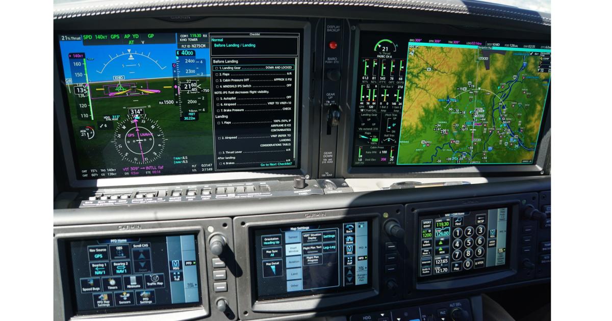 Cirrus Vision Jet G2+ panel.