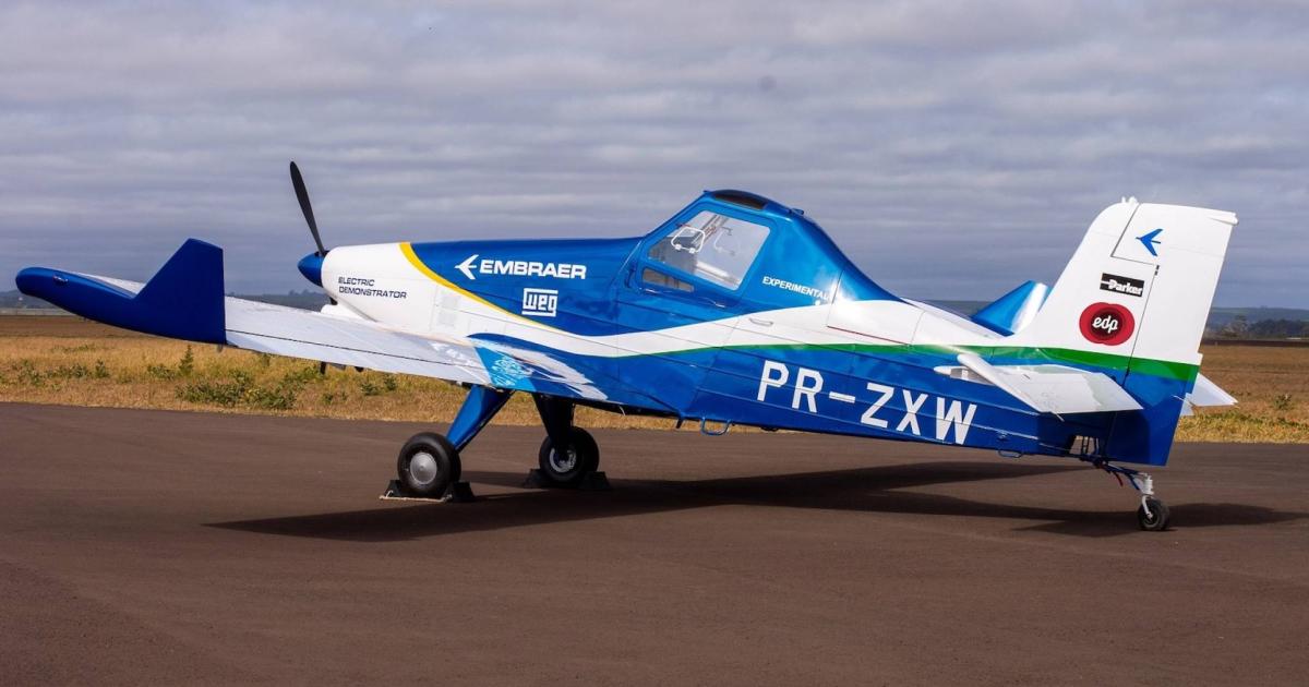 Embraer, which has rolled out ambitious sustainability and inclusivity plans, recently flew the all-electric Ipanema demonstrator as part of this effort. (Photo: Embraer)