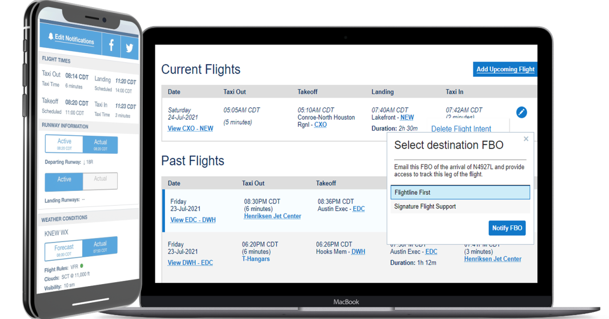 FlightAware's Aviator showing predicted landing times. (Image: FlightAware)