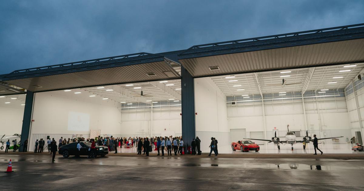 Sky Harbour recently opened its first private hangar complex at Houston-area Sugar Land Regional Airport. The company offers fully-furnished hangars with offices and parking. Each location has its own dedicated line staff. (Photo: Sky Harbour Group).