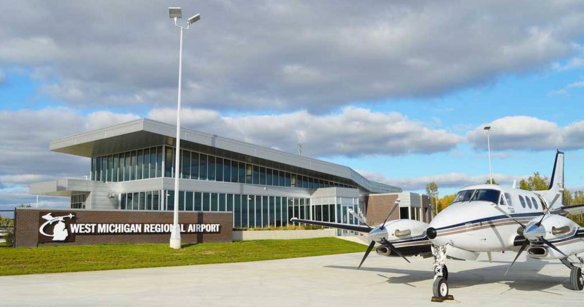 The former FlyBy Air FBO at West Michigan Regional Airport is one of two locations acquired by FlightLevel Aviation.