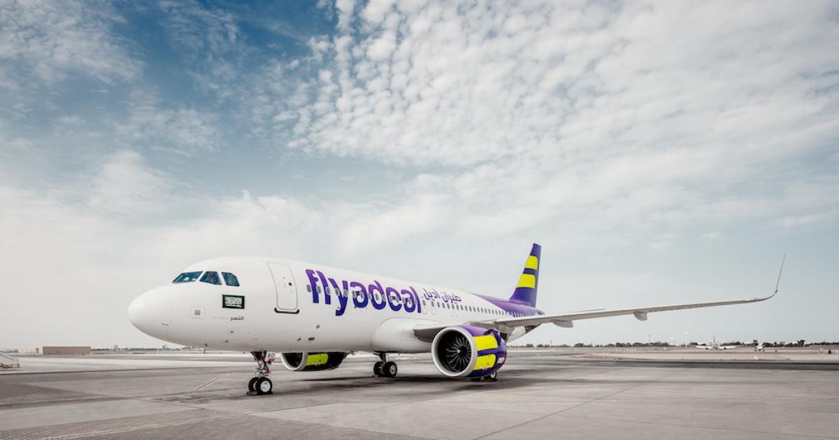 Flyadeal has taken three Airbus A320neos of an order for 30. It expects delivery of four more this year. (Photo: Flyadeal)