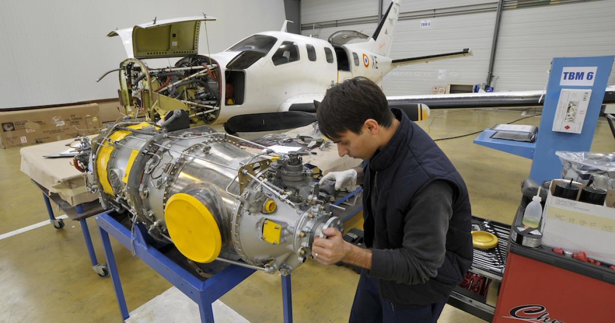 Daher's 84-month contract extension with the French Ministry for the Armed Forces includes maintenance on a fleet of TBM 700A/Bs. (Photo: Daher Aircraft Division)