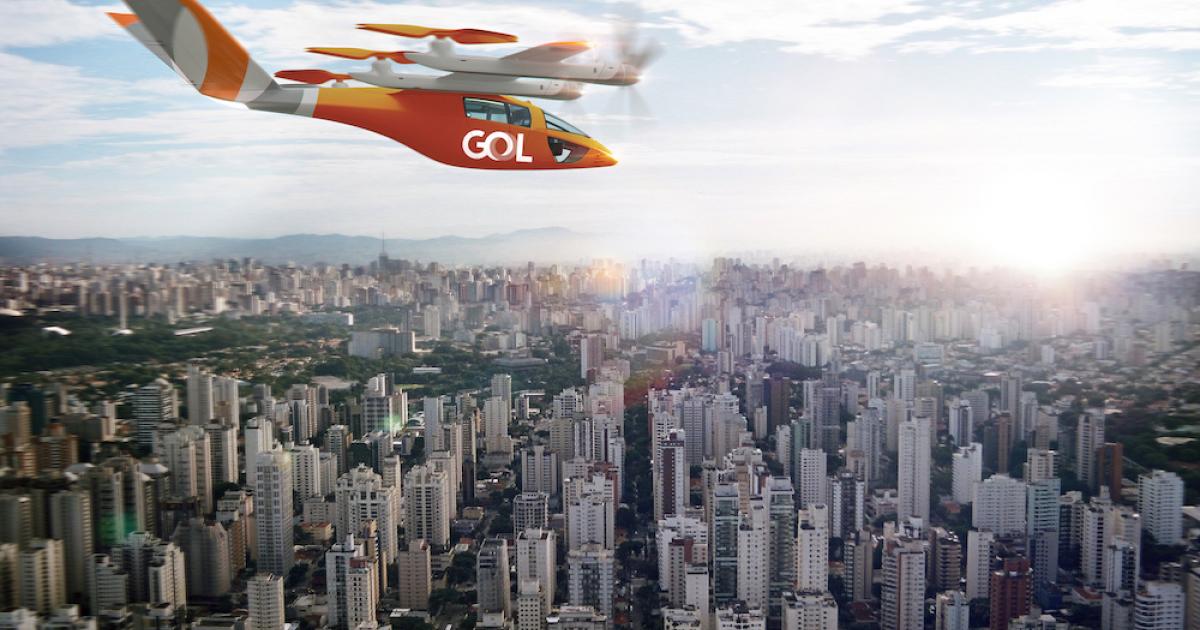 Brazilian airline Gol plans to operate Vertical Aerospace's VA-X4 eVTOL aircraft in cities like Sao Paulo. (Image: Avolon)