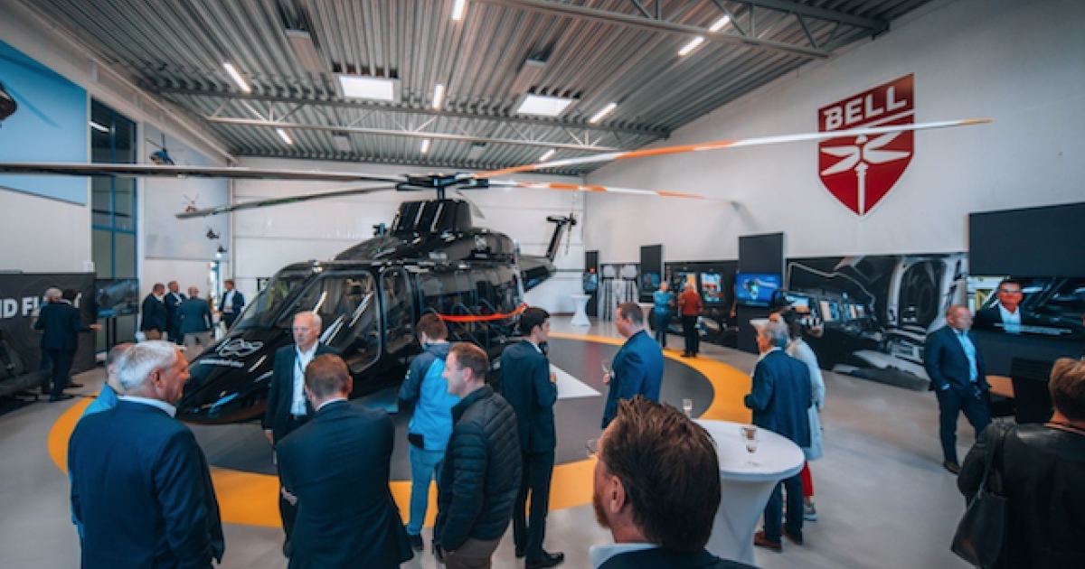 Bell's new 525 Experience Center at the Stavanger Airport in Norway comes as the manufacturer nears certification approval for the super-medium twin and seeks to promote it to North Sea offshore energy and regional military customers.