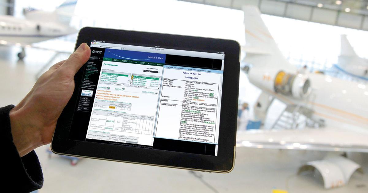 An example of Dassault Falcon Jet’s maintenance and record keeping system, which is just one of the ways aircraft operators manage maintenance documents to preserve the value of their aircraft.