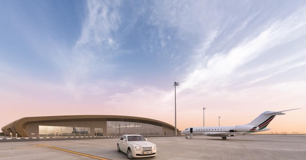 The VIP terminal at the Mohammed bin Rashid Aerospace Hub expects to host some 15,000 business jet movements this year. 