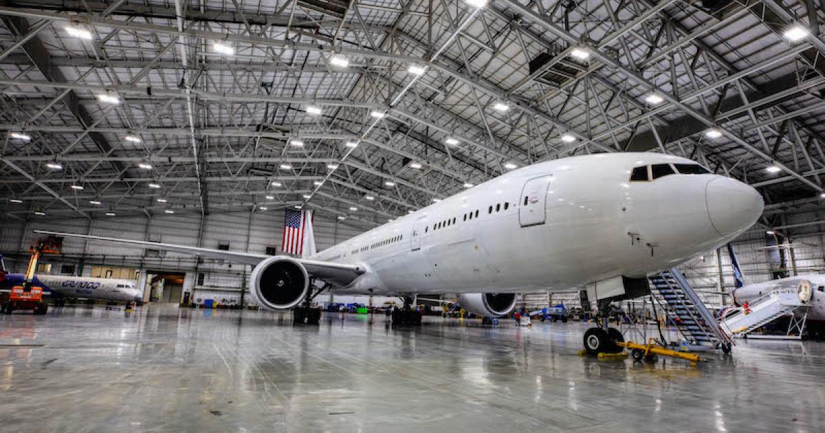NIAR Werx's first Boeing 777-300ER passenger-to-freighter modification project will be conducted inside the organization's 111,000-sq-ft hangar in Wichita. (Photo: National Institute for Aviation Research at Wichita State University)