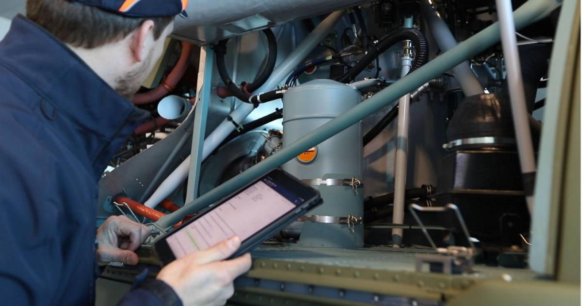 Web-based maintenance tools allow technicians to easily access data while working on an airplane. (Photo: Airbus)