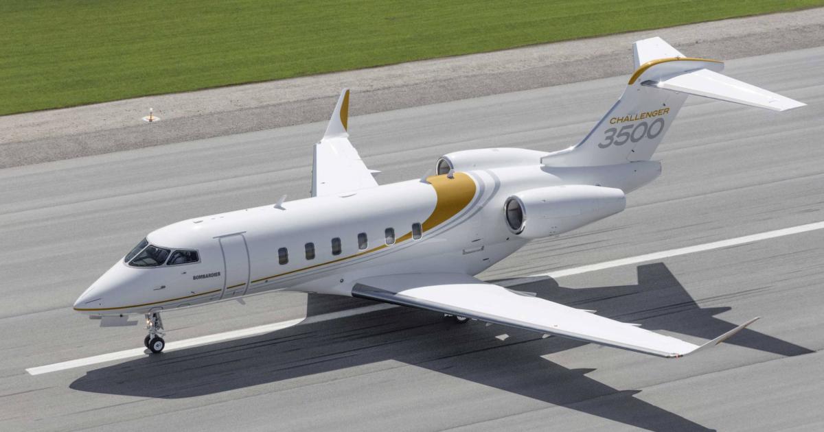 Bombardier's new Challenger 3500 business jet.