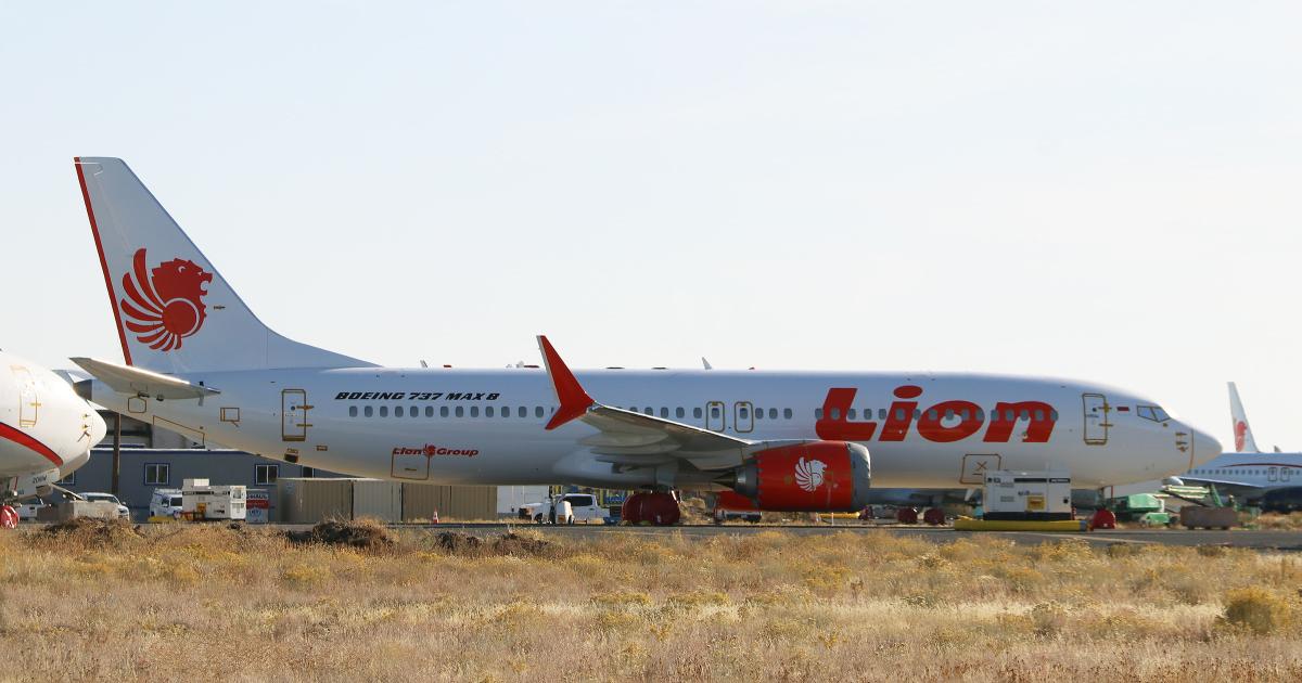 A Lion Air Boeing 737 Max 8 sits in storage in Moses Lake, Washington, in October 2019. (Photo: Barry Ambrose)
