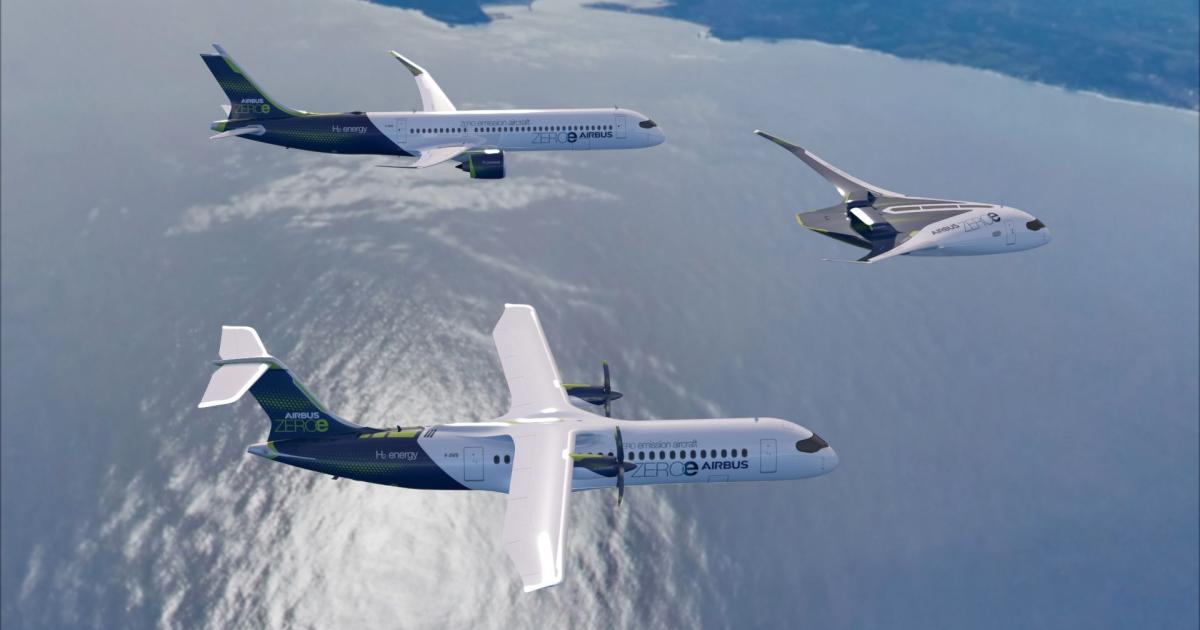 Airbus has arrived at several possibilities for future aircraft designed to contribute to aviation's carbon neutrality goals. (Photo: Airbus)