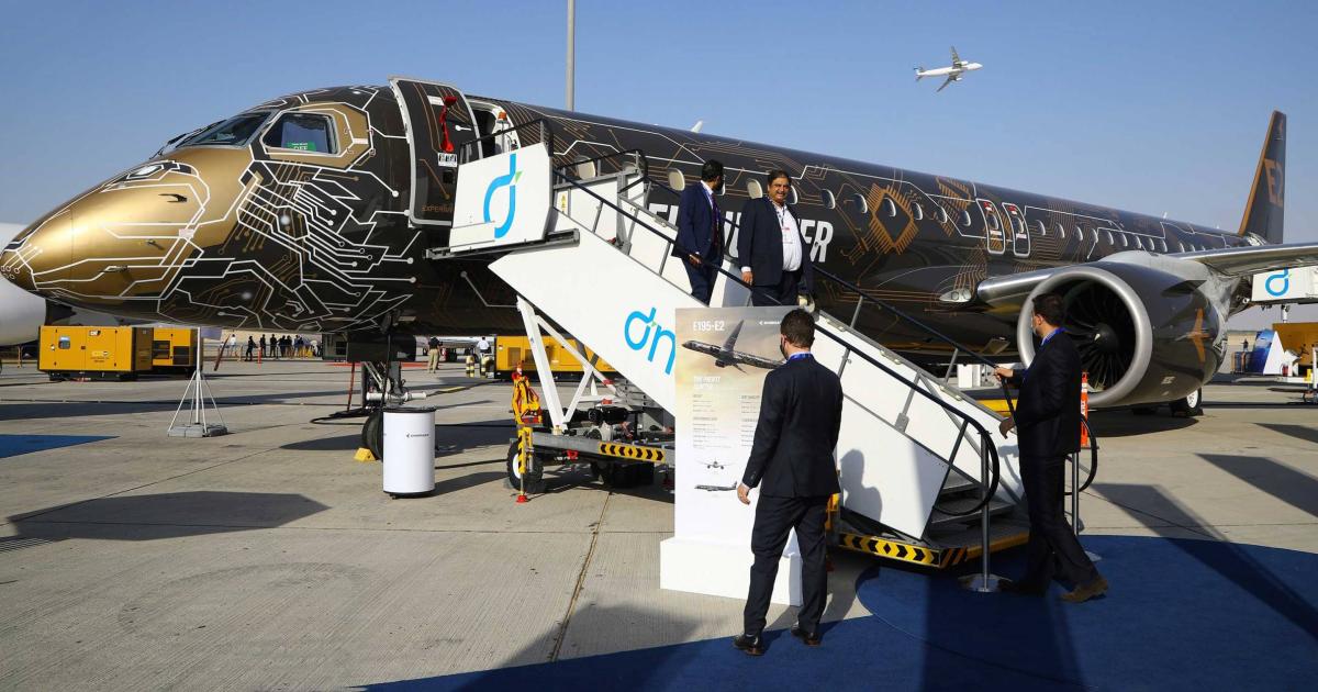 Embraer brought it’s “Profit Hunter” E195-E2 to the Dubai Airshow, where it notched an order for up to six E175s. 