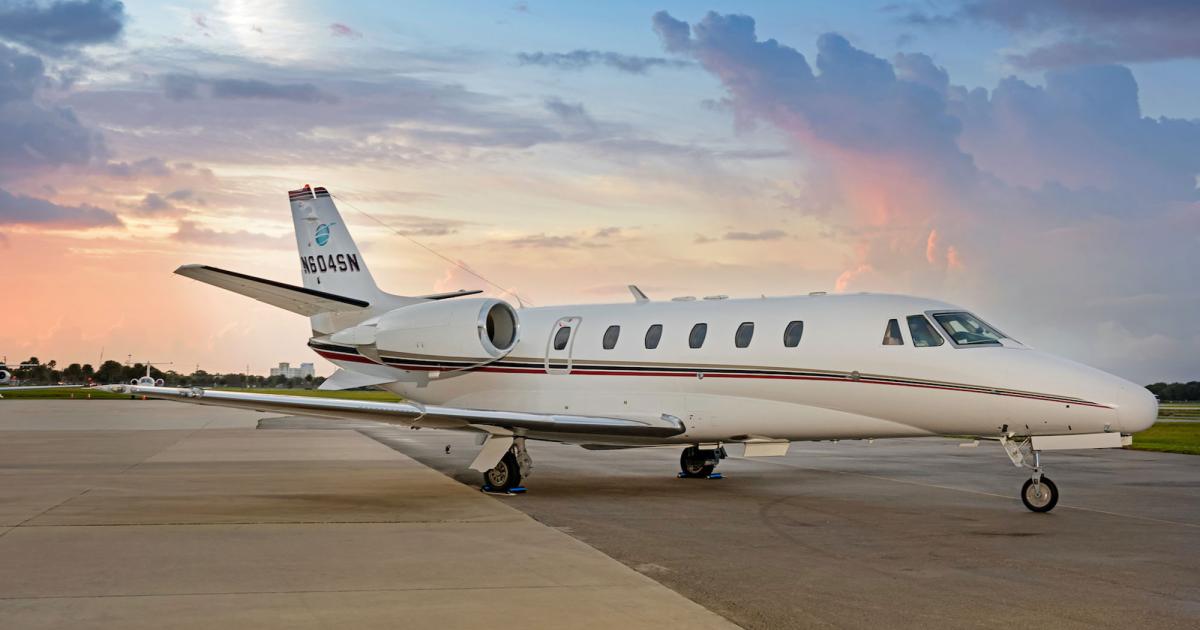 Under a newly signed agreement, Flying Colours will sell and install SmartSky air-to-ground connectivity systems in business aircraft at its facilities in Peterborough, Ontario, and St. Louis, Missouri. (Photo: Flying Colours)