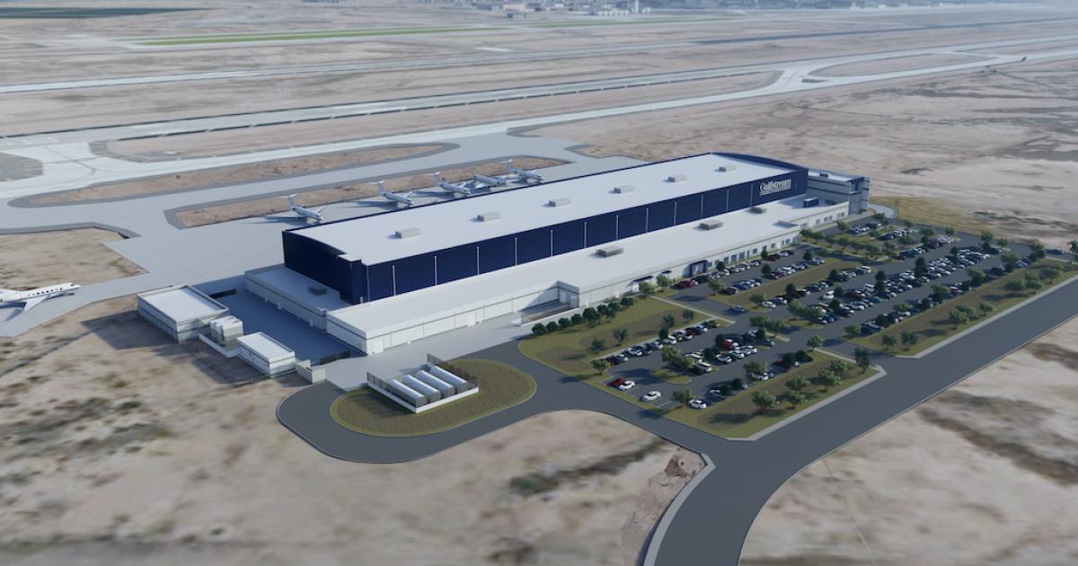Gulfstream's new service center is expected to open at Phoenix-Mesa Gateway Airport in 2023. (Image: Gulfstream Aerospace)