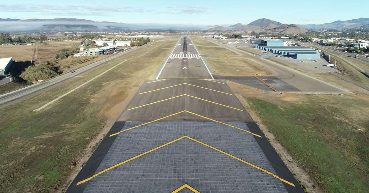 California's San Luis Obispo County Regional Airport has put the finishing touches on a major rehabilitation project on its primary 6,100-foot Runway 11/29. (Photo: County of San Luis Obispo Airports)