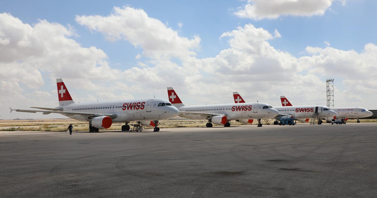Swiss International Airlines Airbus A321s await service at Joramco's MRO base in Amman. (Photo: Joramco)
