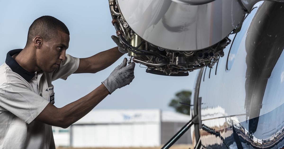Embraer currently has five company-owned service centers and a network of more than 60 authorized service centers. (Photo: Embraer)