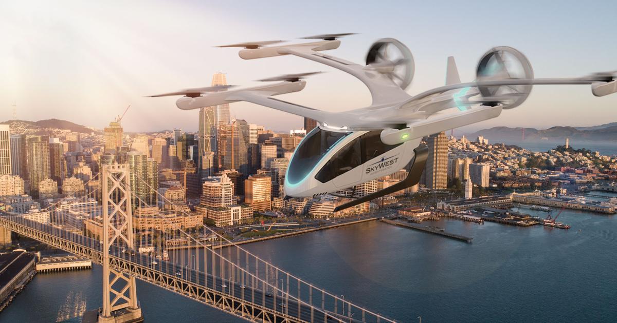 American Airlines-affiliate Republic Airways has agreed to add up to 200 of Eve's four-passenger eVTOL aircraft to its fleet from 2026. (Image: Eve Urban Air Mobility)