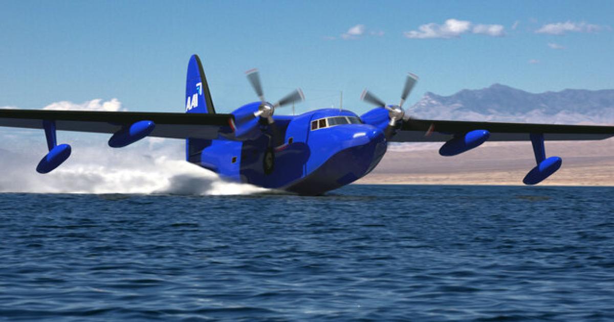 Amphibian Aerospace Industries has selected the 1,700-shp P&WC PT6A-67F turboprop engine for the G-111T, its modernized version of the Grumman Albatross amphibious twin. (Photo: Amphibian Aerospace Industries)