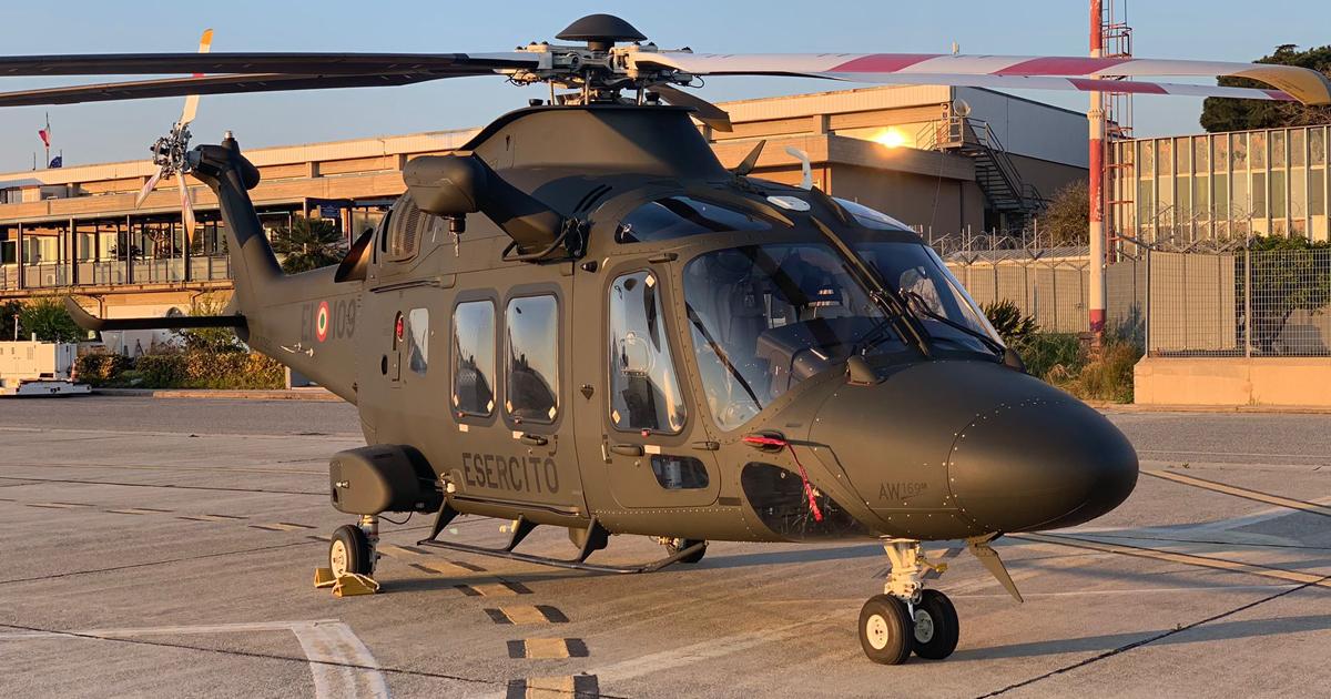 This is one of the two UH-169Bs that have flown more than 1,000 hours with the Italian army at Lamezia Terme as the service prepares to introduce the AW169M-based LUH in 2023. (Photo: Esercito Italiano via Leonardo)