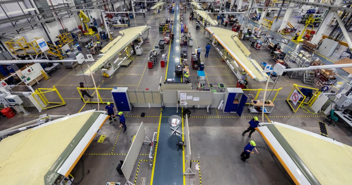 Spirit AeroSystems makes wings for the Airbus A220 airliner at the Belfast, Northern Ireland, factory it acquired from Bombardier. (IMage: Spirit AeroSystems)