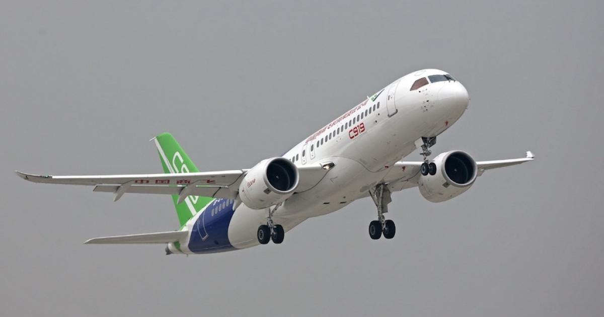 Comac now projects the C919 will earn Chinese certification by the end of this year. (Photo: Comac)