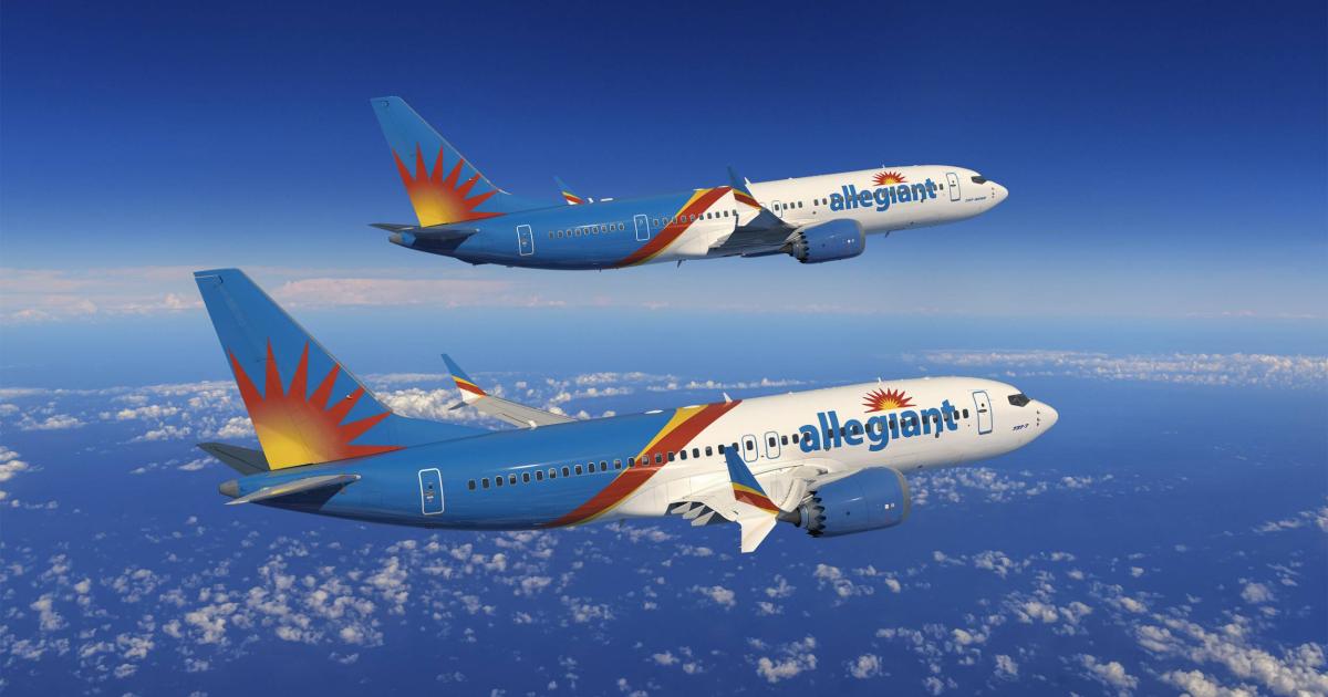Allegiant Air plans to begin taking delivery of its first Boeing Max jets next year. (Image: Boeing)